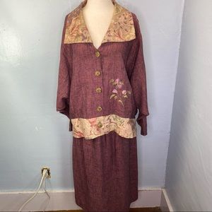 ***Odile Hand Painted Jacket and Skirt***XL